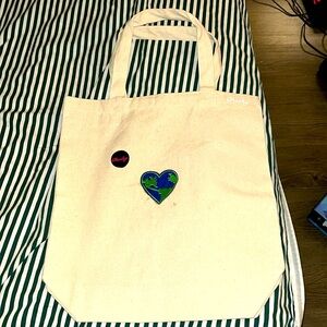 Cutest little handmade tote bag-world patch